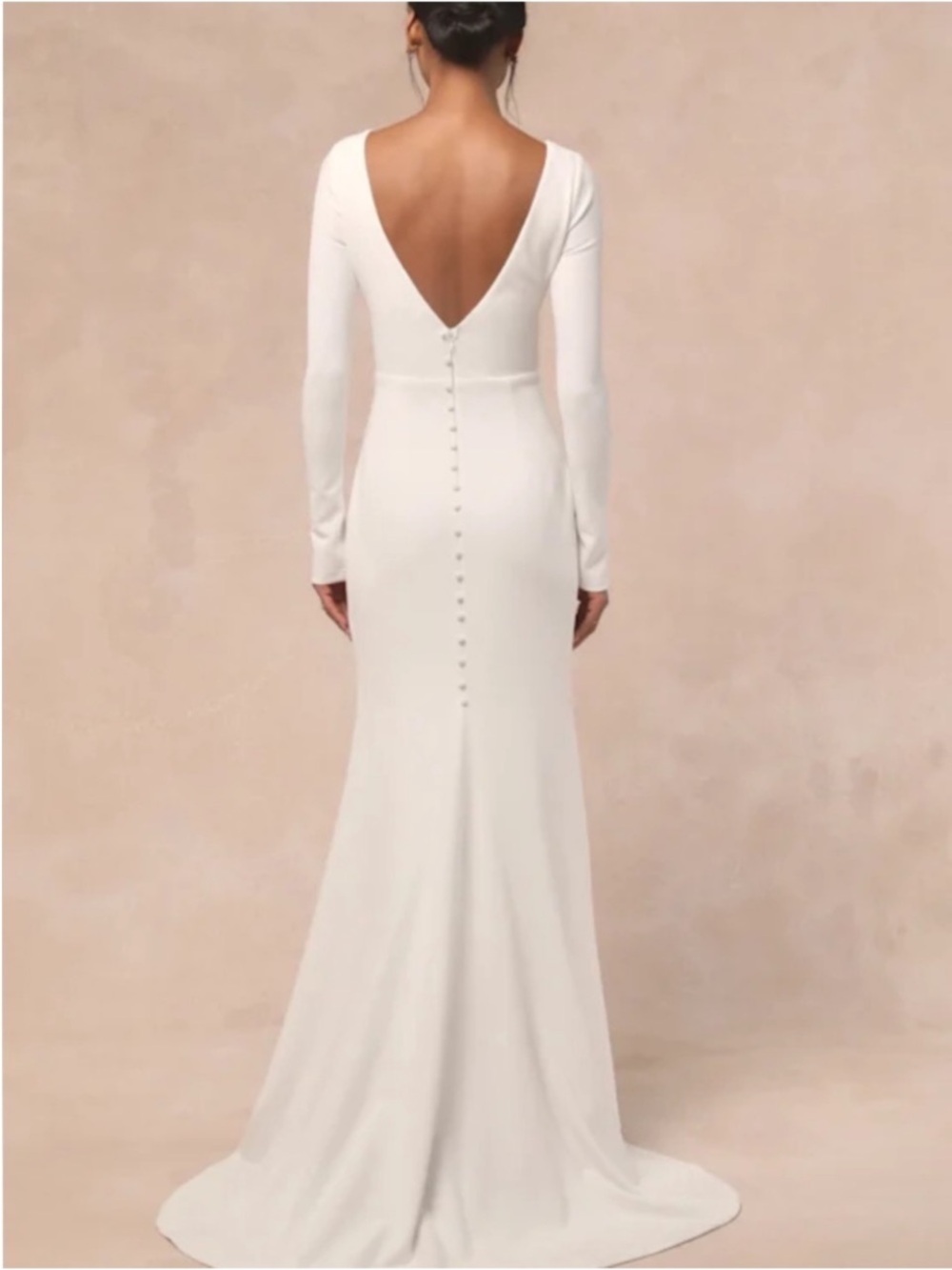 New Lulus Feeling of Forever Elegant Long Sleeve V-Neck Maxi Dress Sz Medium - Picture 5 of 8